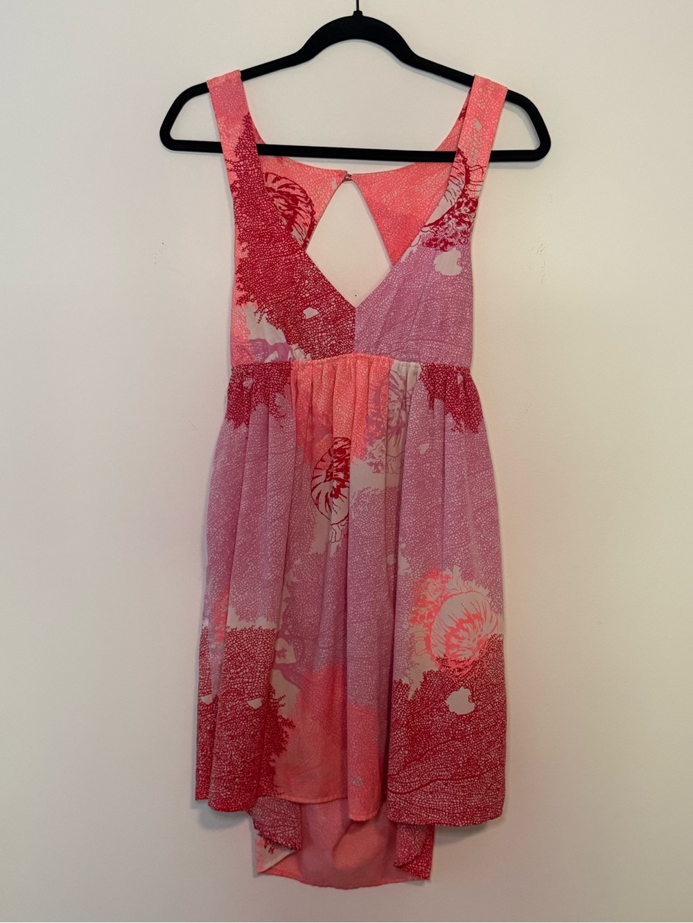 Roxy Pink and Coral Floral Keyhole Sundress